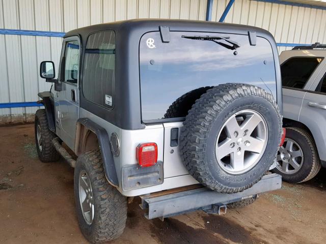 1J4FA49S86P746838 - 2006 JEEP WRANGLER / SILVER photo 3