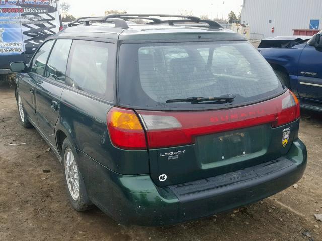 4S3BH635237301148 - 2003 SUBARU LEGACY L GREEN photo 3