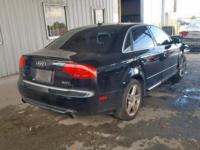 WAUAF78E58A032845 - 2008 AUDI A4 2.0T BLACK photo 4