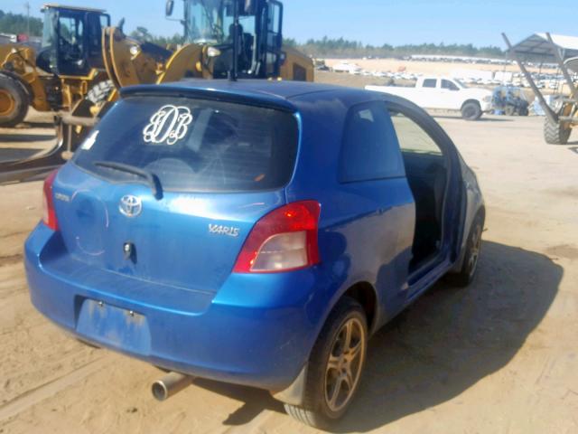 JTDJT923675096351 - 2007 TOYOTA YARIS BLUE photo 4