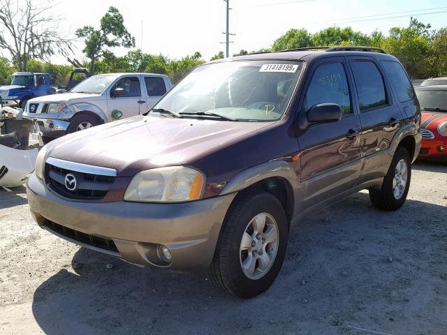 4F2YU091X1KM56547 - 2001 MAZDA TRIBUTE LX BURGUNDY photo 2