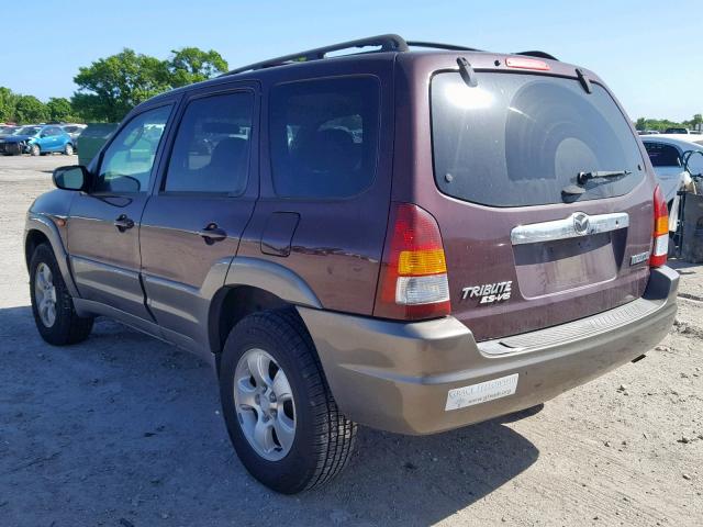 4F2YU091X1KM56547 - 2001 MAZDA TRIBUTE LX BURGUNDY photo 3