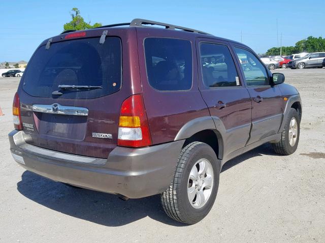 4F2YU091X1KM56547 - 2001 MAZDA TRIBUTE LX BURGUNDY photo 4