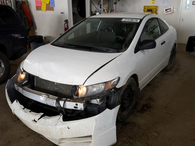 2HGFG12299H004939 - 2009 HONDA CIVIC DX WHITE photo 2