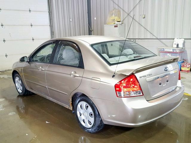 KNAFE122385535335 - 2008 KIA SPECTRA EX BEIGE photo 3