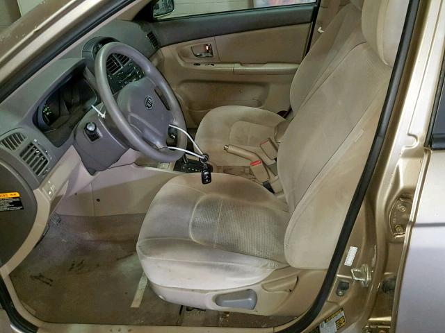 KNAFE122385535335 - 2008 KIA SPECTRA EX BEIGE photo 5