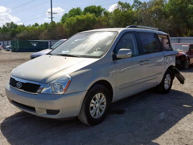 KNDMG4C79C6504836 - 2012 KIA SEDONA LX BEIGE photo 2