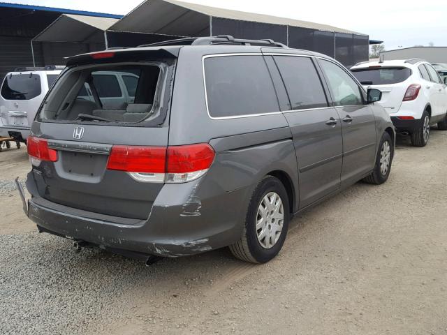 5FNRL38268B019221 - 2008 HONDA ODYSSEY LX GRAY photo 4