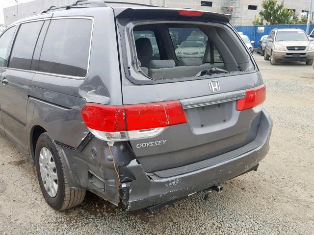 5FNRL38268B019221 - 2008 HONDA ODYSSEY LX GRAY photo 9