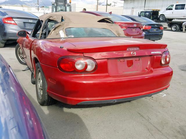 JM1NB354X40408525 - 2004 MAZDA MX-5 MIATA RED photo 3