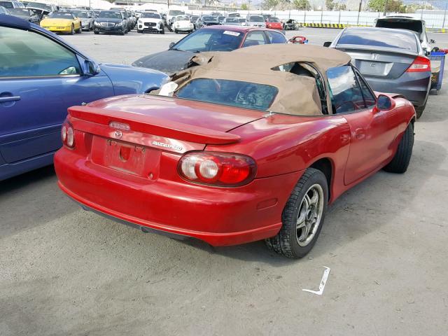 JM1NB354X40408525 - 2004 MAZDA MX-5 MIATA RED photo 4