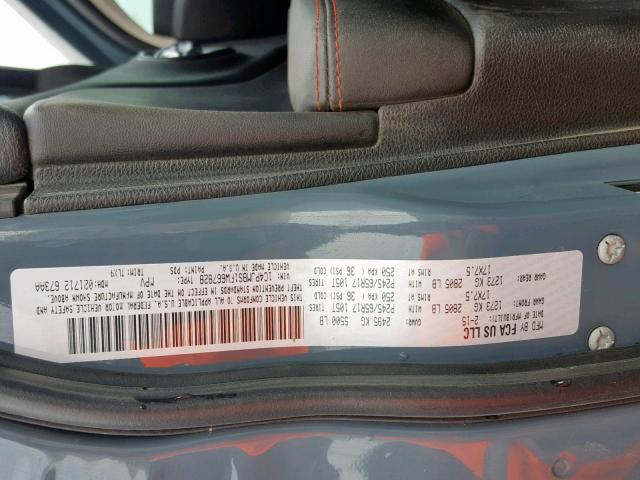 1C4PJMBS1FW667828 - 2015 JEEP CHEROKEE T GRAY photo 10