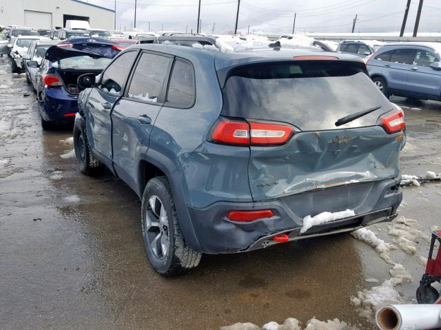 1C4PJMBS1FW667828 - 2015 JEEP CHEROKEE T GRAY photo 3