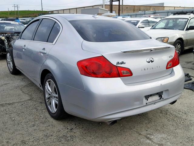 JN1DV6AP4BM602545 - 2011 INFINITI G25 BASE SILVER photo 3