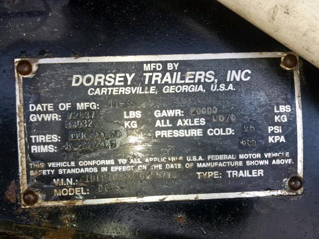 1DTP10Z2XYG055713 - 2000 DORS TRAILER BLACK photo 10