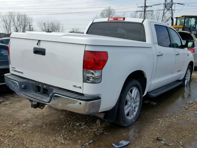 5TFDV58188X073214 - 2008 TOYOTA TUNDRA CRE WHITE photo 4