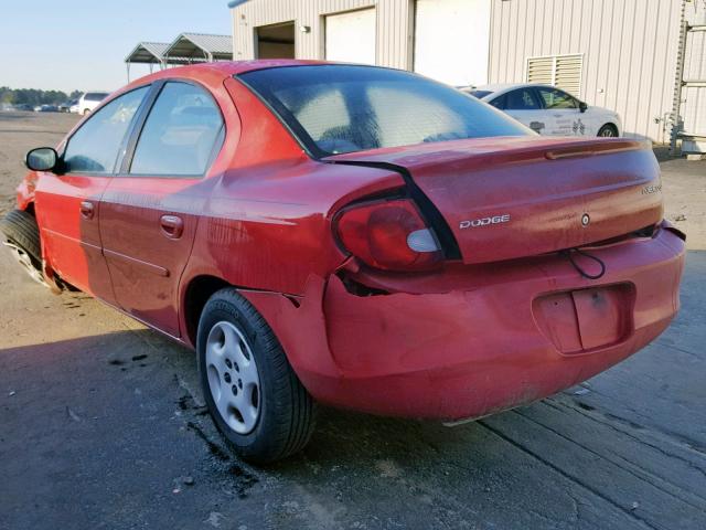 1B3ES26C02D558893 - 2002 DODGE NEON RED photo 3