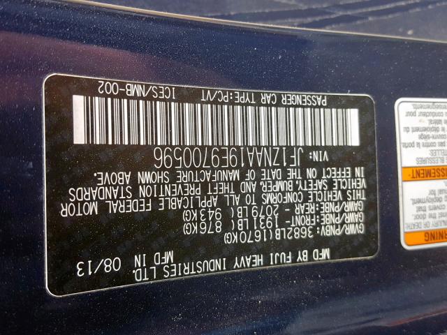 JF1ZNAA19E9700596 - 2014 TOYOTA SCION FR-S BLUE photo 10