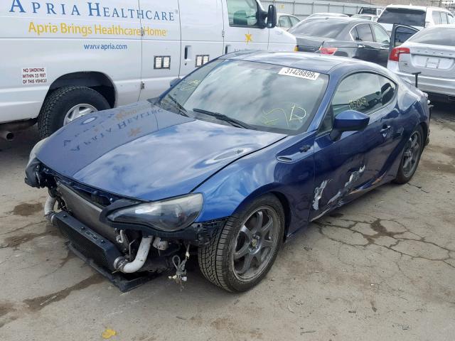 JF1ZNAA19E9700596 - 2014 TOYOTA SCION FR-S BLUE photo 2