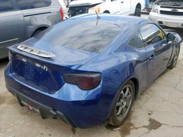 JF1ZNAA19E9700596 - 2014 TOYOTA SCION FR-S BLUE photo 4