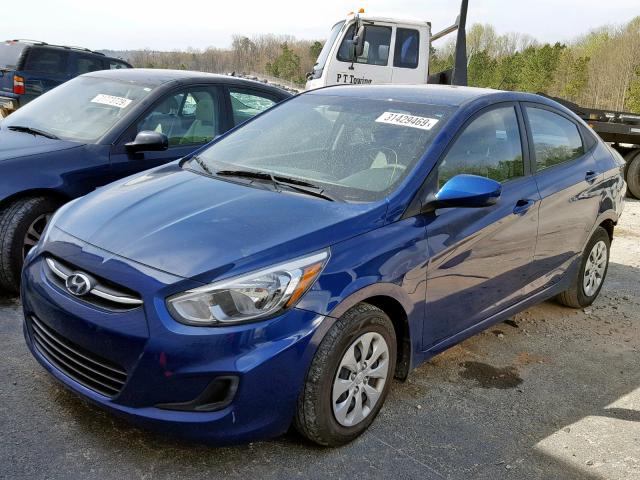 KMHCT4AE5GU161478 - 2016 HYUNDAI ACCENT SE BLUE photo 2