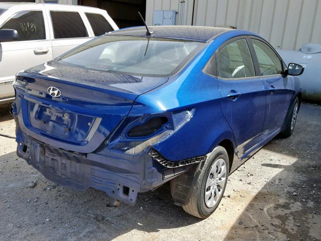 KMHCT4AE5GU161478 - 2016 HYUNDAI ACCENT SE BLUE photo 4