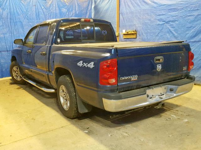 1D7HW48N35S178060 - 2005 DODGE DAKOTA QUA BLUE photo 3