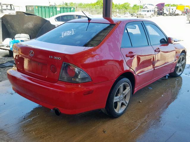 JTHBD192220063593 - 2002 LEXUS IS 300 RED photo 4