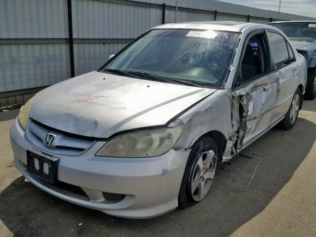 2HGES267X4H607445 - 2004 HONDA CIVIC EX SILVER photo 2