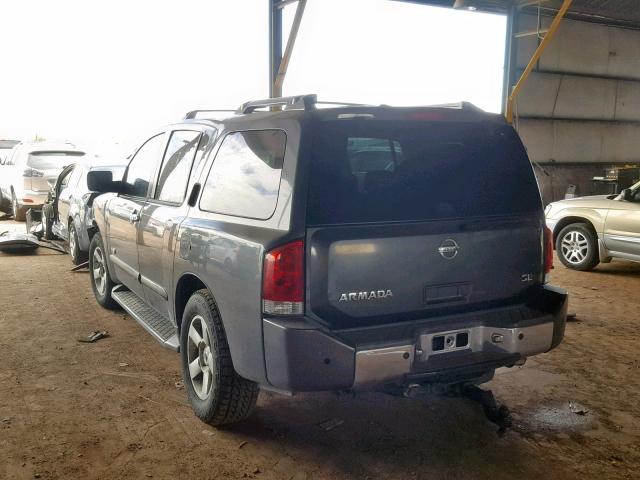 5N1AA08B05N728897 - 2005 NISSAN ARMADA SE GRAY photo 3