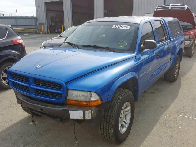 1B7GG2AN81S128931 - 2001 DODGE DAKOTA QUA BLUE photo 2