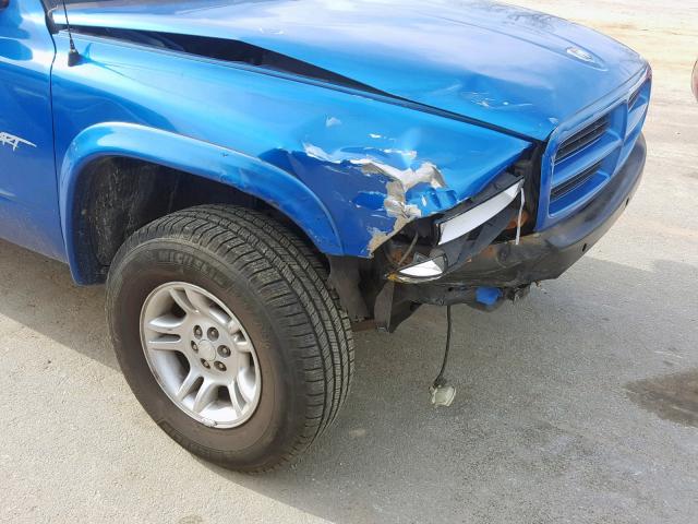 1B7GG2AN81S128931 - 2001 DODGE DAKOTA QUA BLUE photo 9