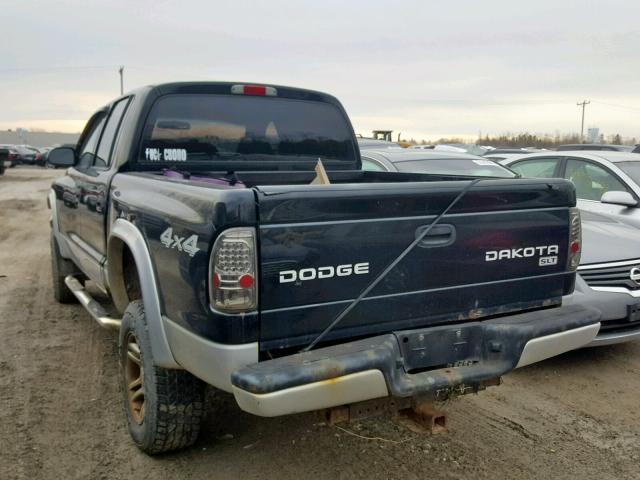 1D7HG48NX4S752259 - 2004 DODGE DAKOTA QUA BLACK photo 3