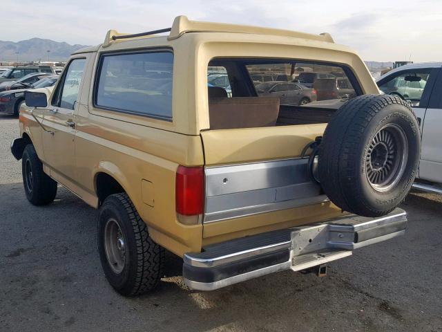 1FMEU15H2KLB05408 - 1989 FORD BRONCO U10 BEIGE photo 3