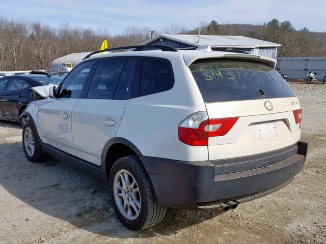 WBXPA73494WB24408 - 2004 BMW X3 2.5I WHITE photo 3