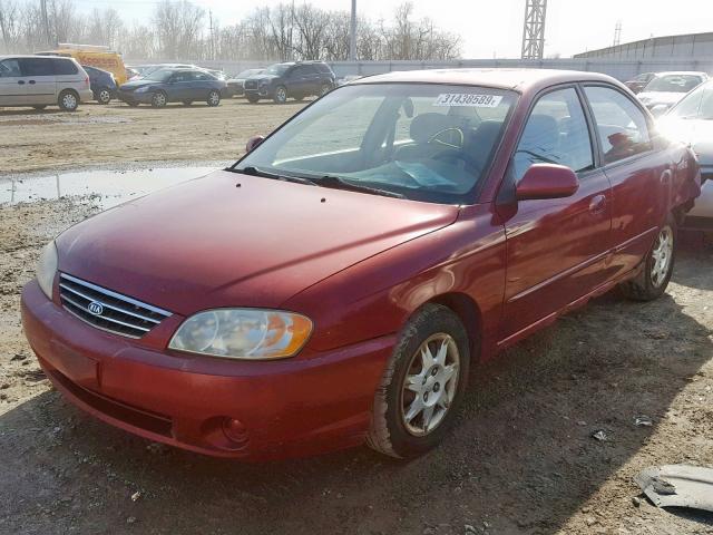 KNAFB121035268244 - 2003 KIA SPECTRA BA MAROON photo 2