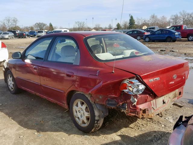 KNAFB121035268244 - 2003 KIA SPECTRA BA MAROON photo 3