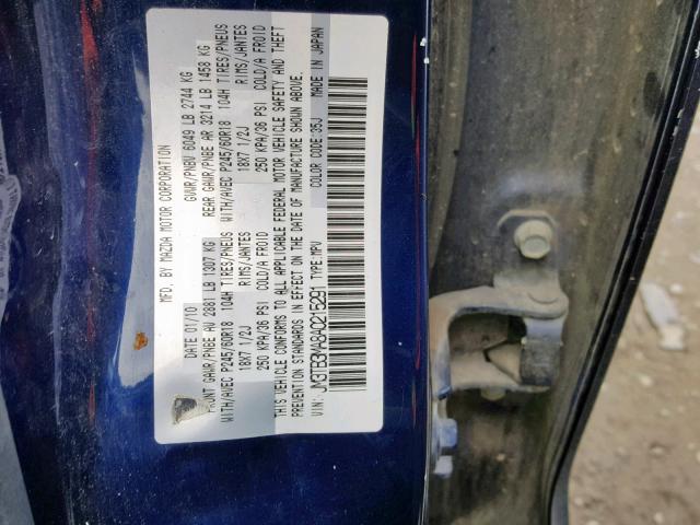 JM3TB3MA8A0215291 - 2010 MAZDA CX-9 BLUE photo 10