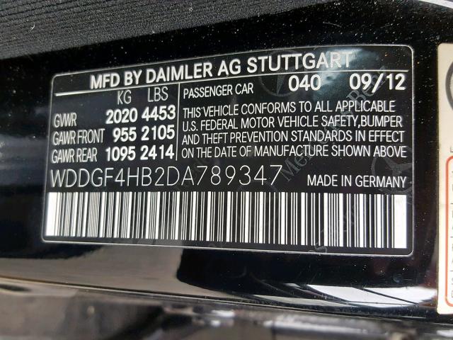 WDDGF4HB2DA789347 - 2013 MERCEDES-BENZ C 250 BLACK photo 10