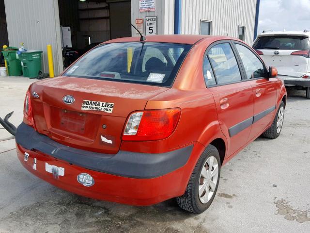 KNADE123X66048706 - 2006 KIA RIO RED photo 4