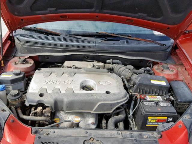 KNADE123X66048706 - 2006 KIA RIO RED photo 7