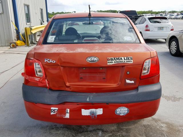 KNADE123X66048706 - 2006 KIA RIO RED photo 9