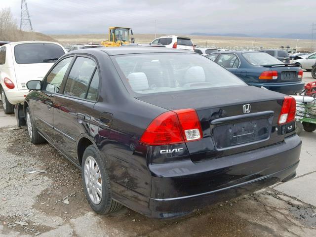 1HGES16555L028523 - 2005 HONDA CIVIC LX BLACK photo 3