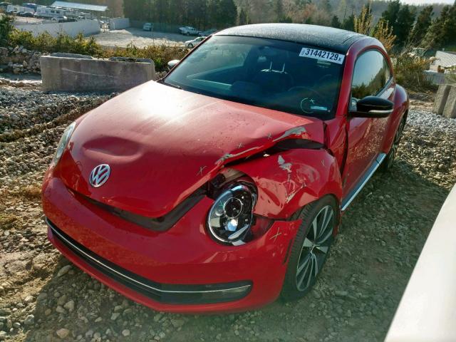 3VWV67AT1CM645437 - 2012 VOLKSWAGEN BEETLE TUR RED photo 2