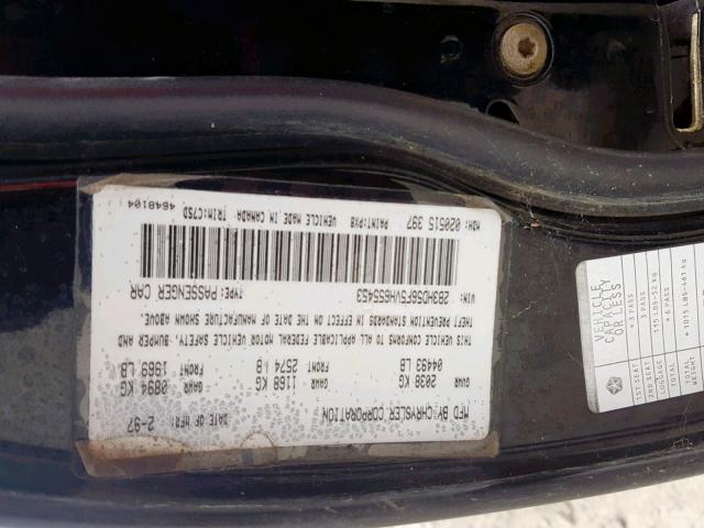 2B3HD56F5VH655453 - 1997 DODGE INTREPID E BLACK photo 10