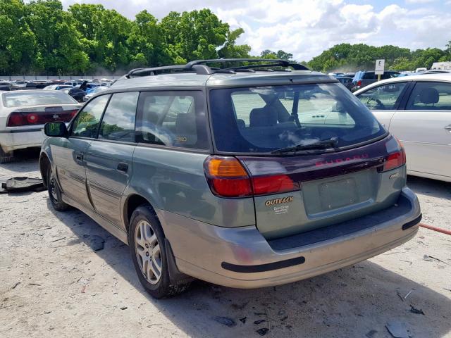 4S3BH675937659485 - 2003 SUBARU LEGACY OUT GREEN photo 3