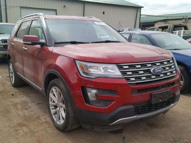 1FM5K8F8XGGB66194 - 2016 FORD EXPLORER L RED photo 1