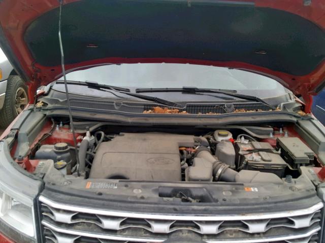 1FM5K8F8XGGB66194 - 2016 FORD EXPLORER L RED photo 7