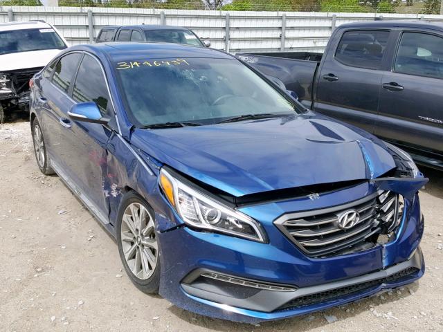 5NPE34AFXGH299369 - 2016 HYUNDAI SONATA SPO BLUE photo 1