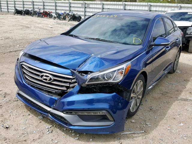 5NPE34AFXGH299369 - 2016 HYUNDAI SONATA SPO BLUE photo 2